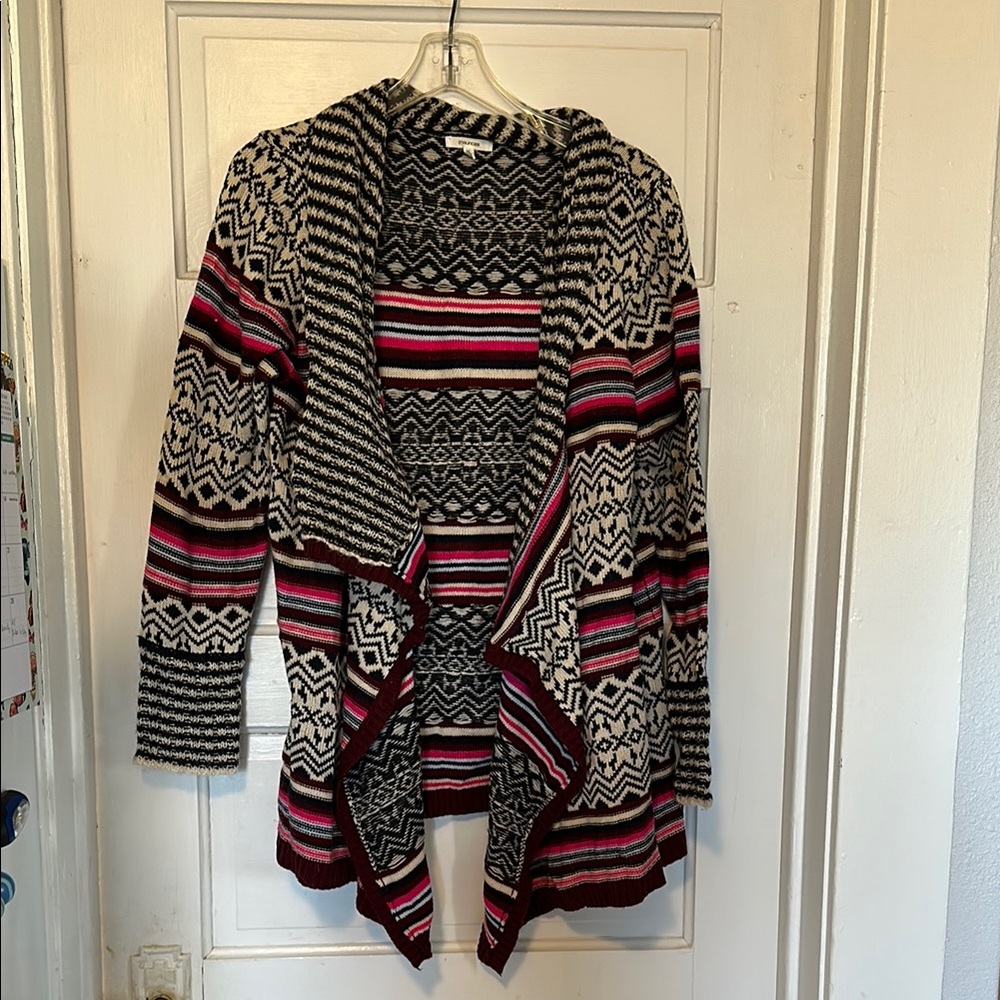 Maurices navy and Pink Geometric Cardigan